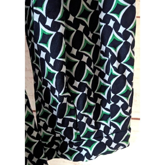 Women's Dress AK Anne Klein Wrap Green Black Long Sleeves Below Knee Knit SizeXL - Picture 4 of 12